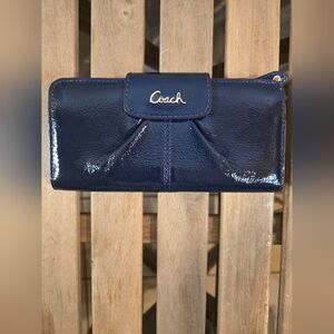 Coach Wallet Blue Patente Leather